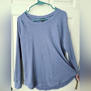 Eddie Bauer Lavendar Waffle Knit Long Sleeve Tee Curved Hem Base Layer